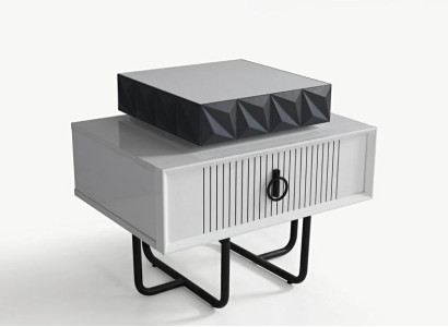 Bedroom Bedside table Furniture Luxury Modern Gray new Design Wood Metal
